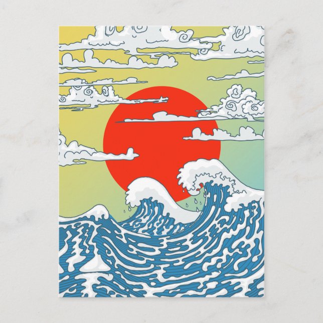Cartão Postal Ondas Japonesas (Frente)