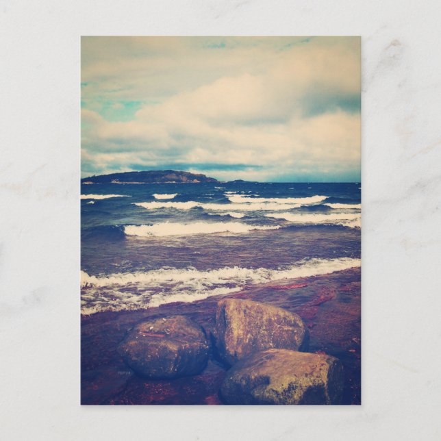 Cartão Postal Ondas No Lago Superior (Frente)