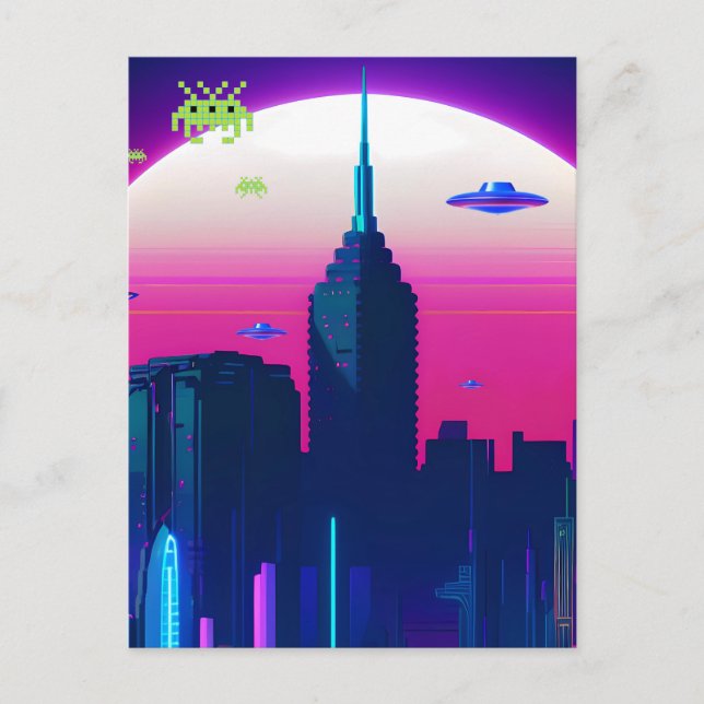 Cartão Postal Ondas Noturnas e Vapor Daze (Frente)