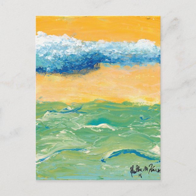 Cartão postal "ondas" pintura de Arte por Heather (Frente)