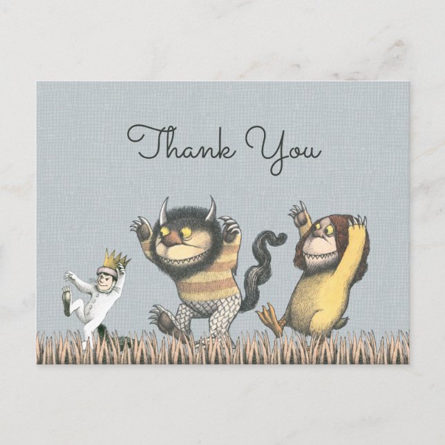 Cartão Postal Onde as Coisas Selvagens São Aniversário Obrigado (Frente)