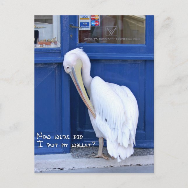 Cartão Postal Onde coloquei minha carteira? (Frente)