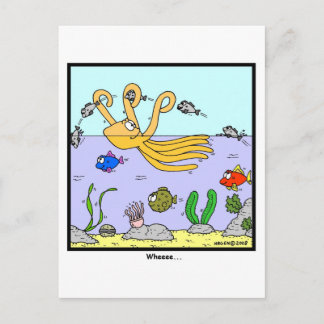 Cartão Postal Onde: desenho animado de polvo