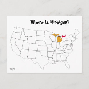 Cartão Postal Onde está Michigan?