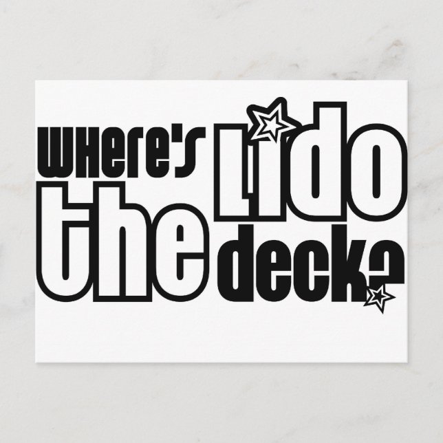 Cartão Postal Onde está o Lido Deck? (Frente)