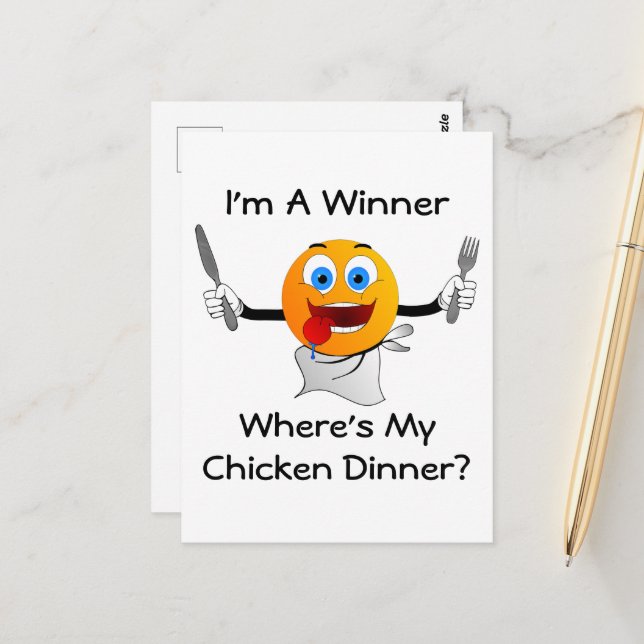 Cartão Postal Onde está o meu Janto de frango? (Frente/Verso In Situ)