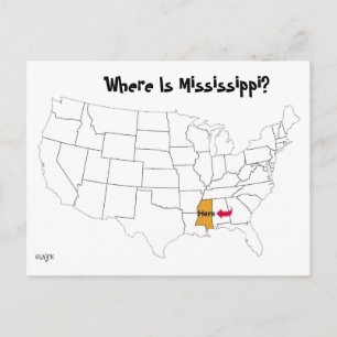 Cartão Postal Onde está o Mississippi?