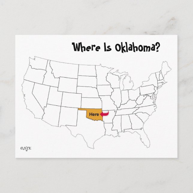 Cartão Postal Onde Está Oklahoma? (Frente)