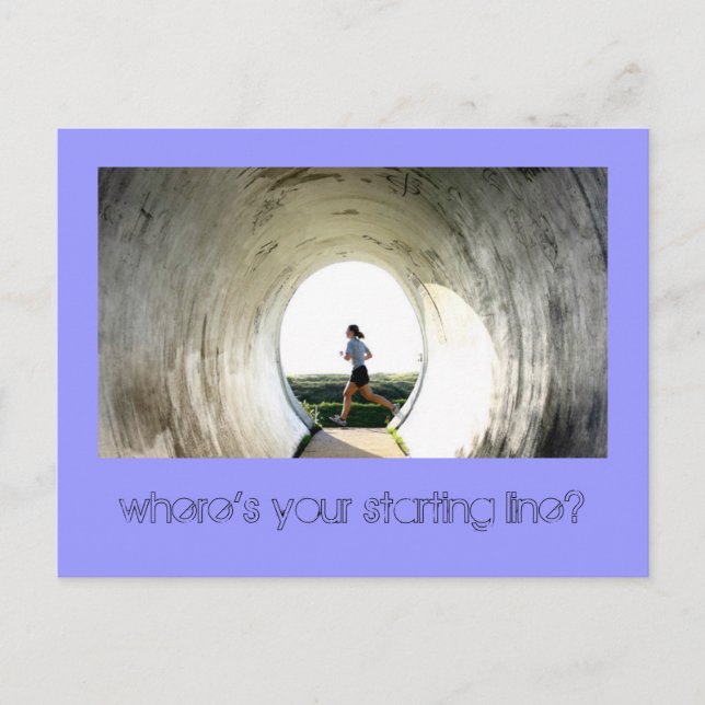 Cartão Postal Onde está sua linha de partida? (Frente)