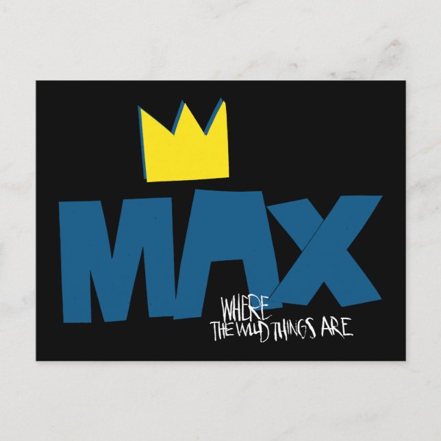 Cartão Postal Onde estão as coisas selvagens | Max e Crown (Frente)
