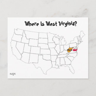 Cartão Postal Onde fica West Virginia?