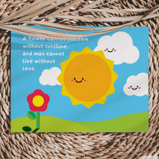 Cartão Postal Onde Flores Encontram Cartão-Postal à Luz Solar