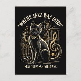 Cartão Postal Onde o Jazz Nasceu Patrimônio do Gato Preto de Nov