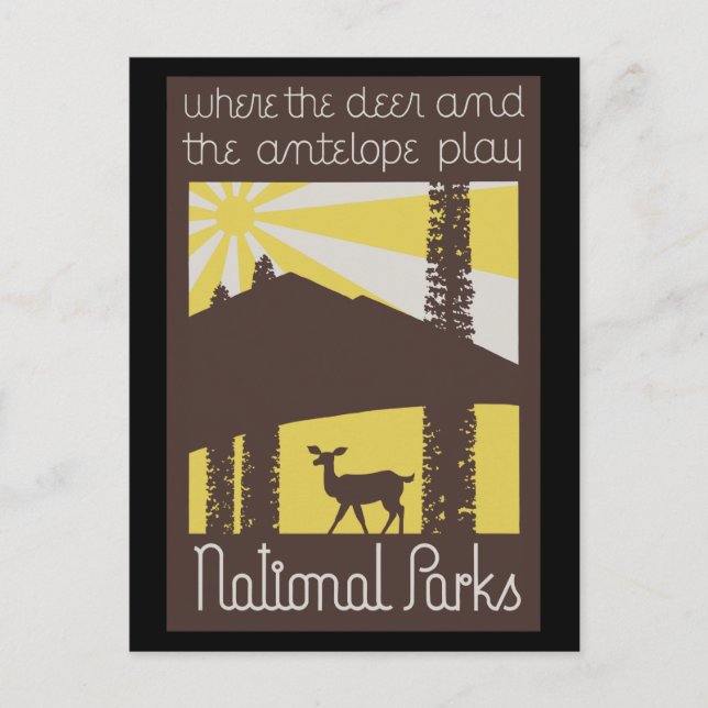 Cartão Postal onde os cervos e antílopes brincam (Frente)