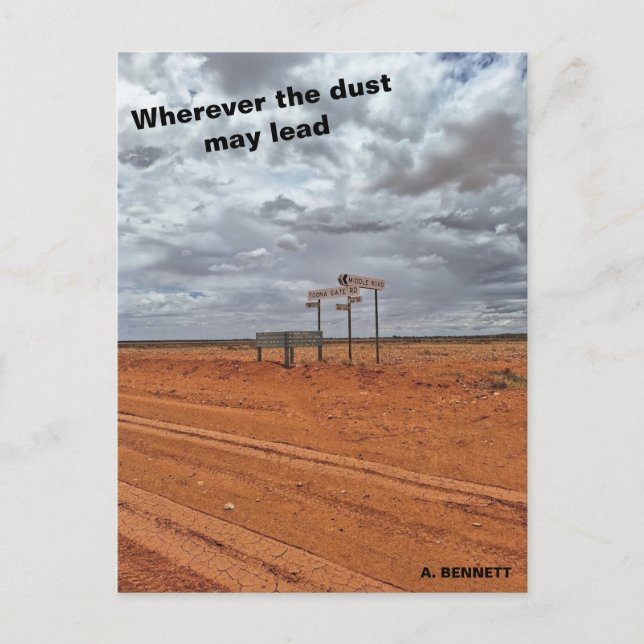 Cartão Postal Onde quer que o pó possa levar (Frente)