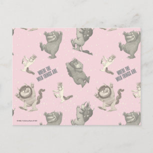 Cartão Postal Onde Vivem os Monstros Padrão Estrela Rosa