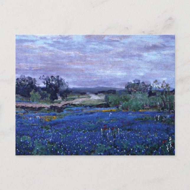 Cartão Postal Onderdonk - Bluebonnets ao Crepúsculo 1922 (Frente)