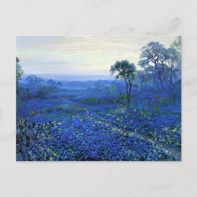 Cartão Postal Onderdonk - Paisagem de Bluebonnet com Cactos, Roa (Frente)