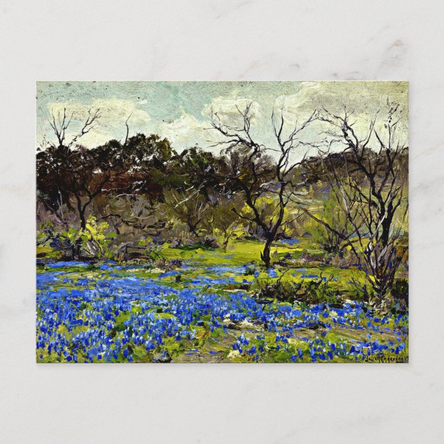 Cartão Postal Onderdonk - Primavera precoce, Bluebonnets e Mesqu (Frente)