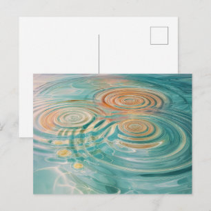 Cartão Postal Ondulações de Tranquilidade Harmonia Abstrata da Á