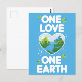 Cartão Postal One Love One Earth Heart Our Planet