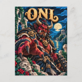 Cartão Postal Oni, Monstro de Corte de Papel