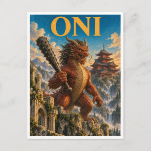 Cartão Postal Oni, Monstro de Fantasia Gótica