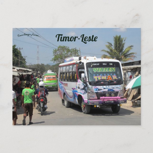 Cartão Postal Ônibus em Bautrace Timor-Leste (Frente)