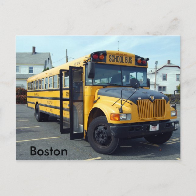 Cartão Postal Ônibus escolar de Boston (Frente)