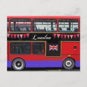 Cartão Postal Ônibus Vermelho de Dois Andares de Londres