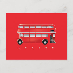 Cartão Postal Ônibus vermelho de Londres - dois andares