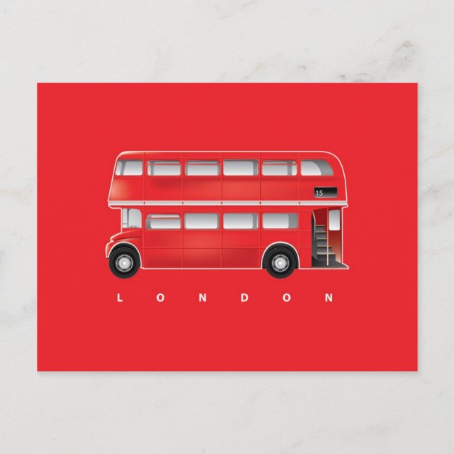 Cartão Postal Ônibus vermelho de Londres - dois andares (Frente)