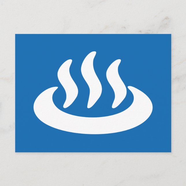 Cartão Postal Onsen ♨ Hot Primavera 温 泉 Sinal Japonês (Frente)