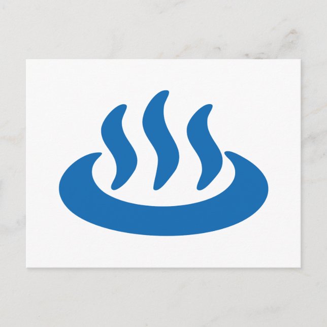 Cartão Postal Onsen ♨ Hot Primavera 温 泉 Sinal Japonês (Frente)