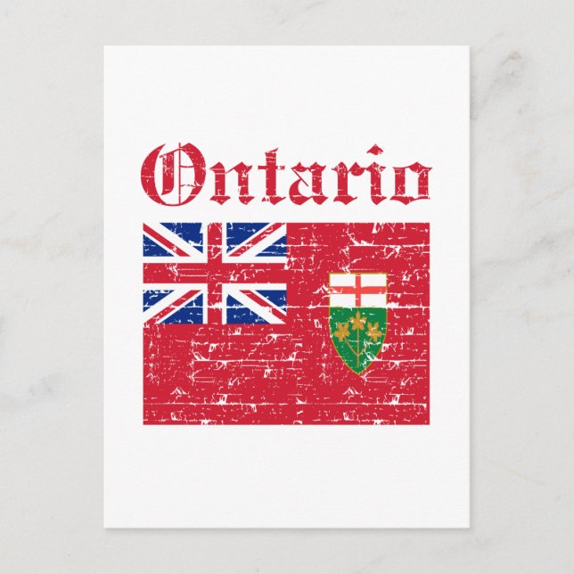 Cartão Postal Ontário Canadá Flag design (Frente)