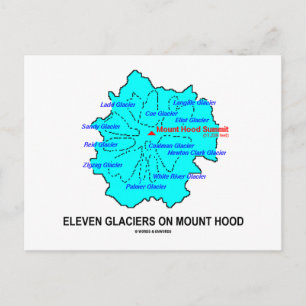 Cartão Postal Onze Glaciares No Monte Hood (Mapa Geológico)