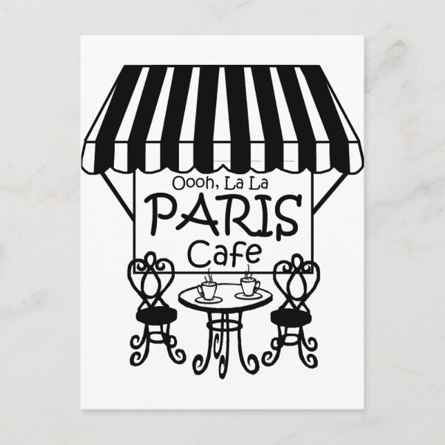 Cartão Postal Oooh La Paris Café (Frente)