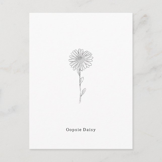 Cartão Postal Oopsie Daisy I'm Sorry Apology Apologize (Frente)
