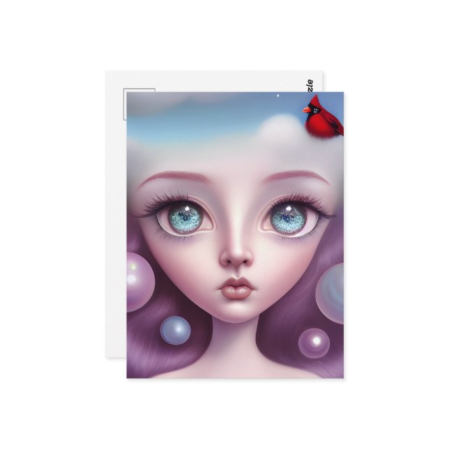 Cartão Postal Opal Eyes CardinGirl (Frente/Verso In Situ)