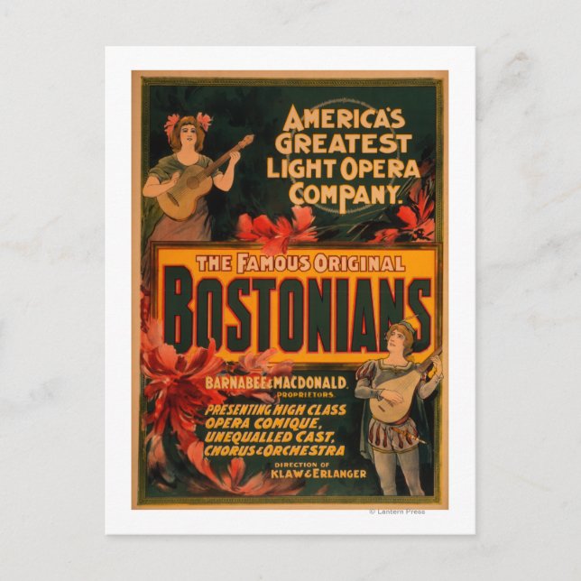 Cartão Postal Ópera de Luz Maior da América dos Bostonianos (Frente)
