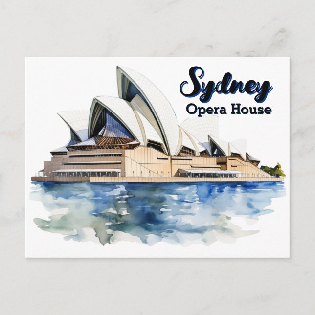 Cartão Postal Ópera de Sydney: Elegância Icônica do Porto (Frente)