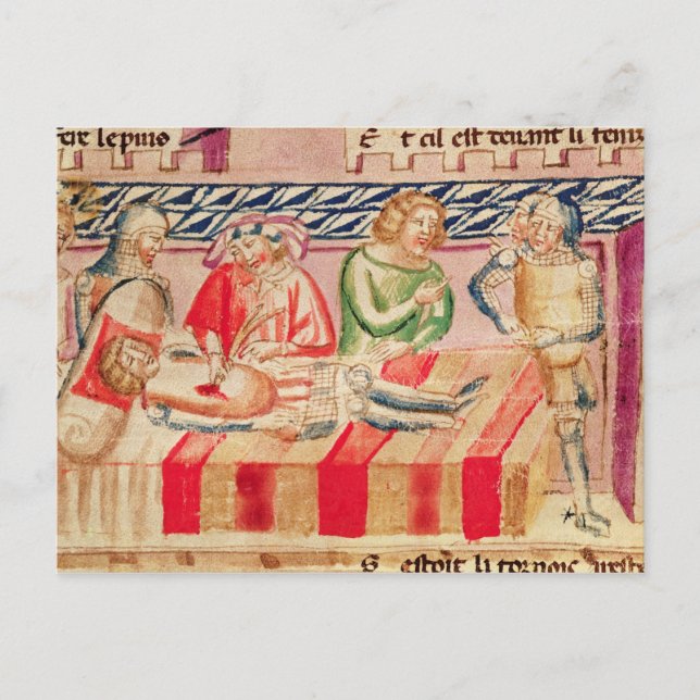 Cartão Postal Operação num soldado ferido (Frente)