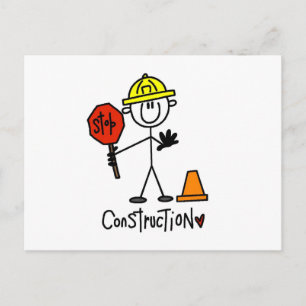 Cartão Postal Operário de Construção em Forma de Palito