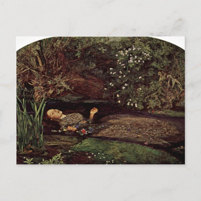 Cartão Postal Ophelia By Millais, John Everett (Melhor Qualidade (Frente)