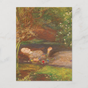 Cartão Postal Ophelia by Millais, Vintage Victorian Fine Art