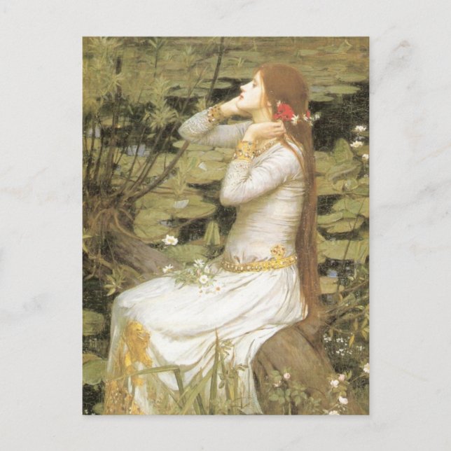 Cartão Postal Ophelia Por John William Waterhouse (Frente)