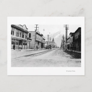 Cartão Postal Opinião da cidade de Skagway, fotografia de Alask