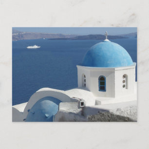 Cartão Postal Opiniões da Igreja em Santorini, Grécia