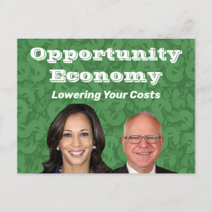Cartão Postal Opportunity Economy Harris Walz 2024