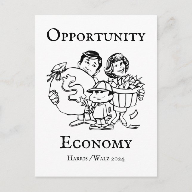 Cartão Postal Opportunity Economy Harris Walz 2024 (Frente)